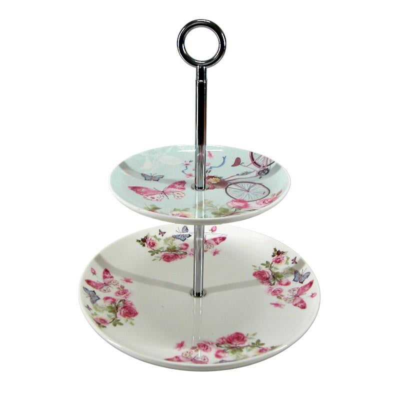 Butterfly Bike Design 2 Tier Cake Stand