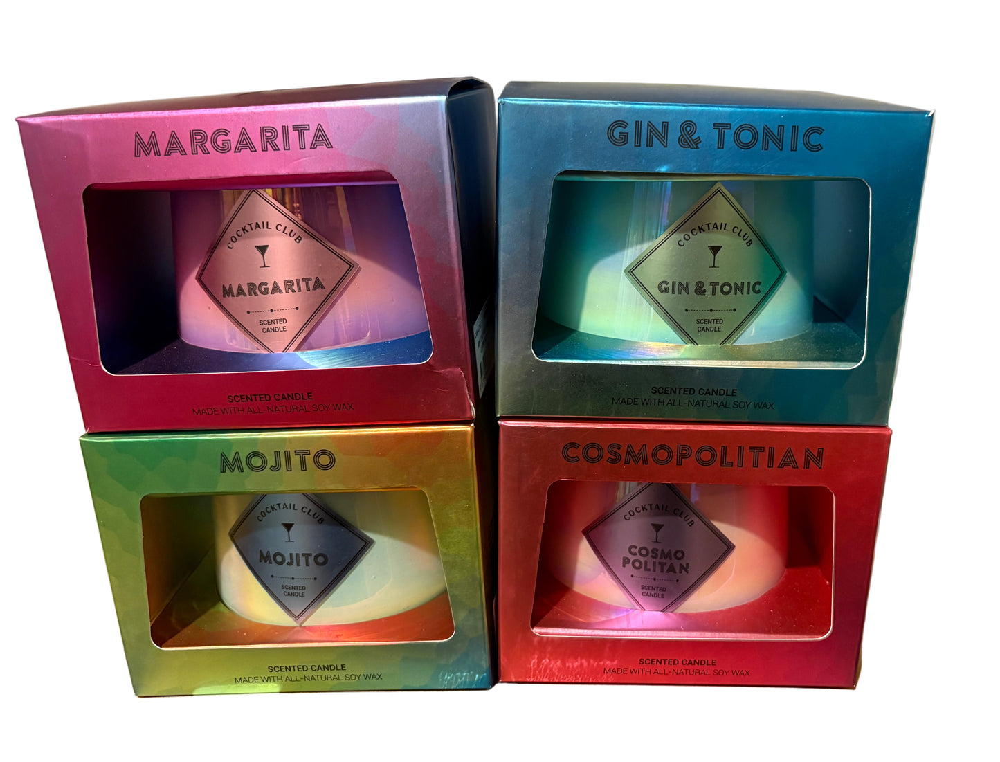 Cocktail Scented Natural Soy Wax Candles - 300g - 4 Assorted