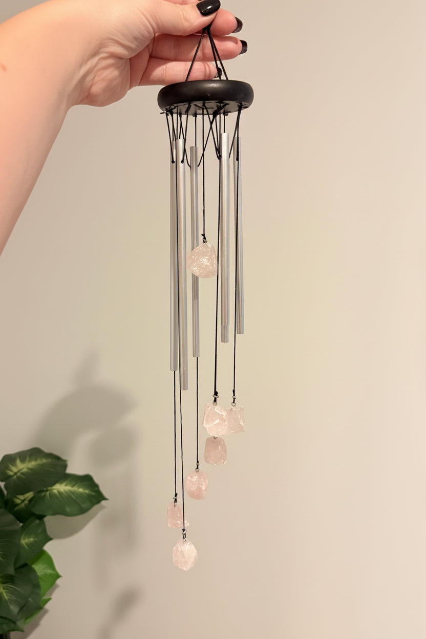 Rose Quartz Crystal Wind Chimes