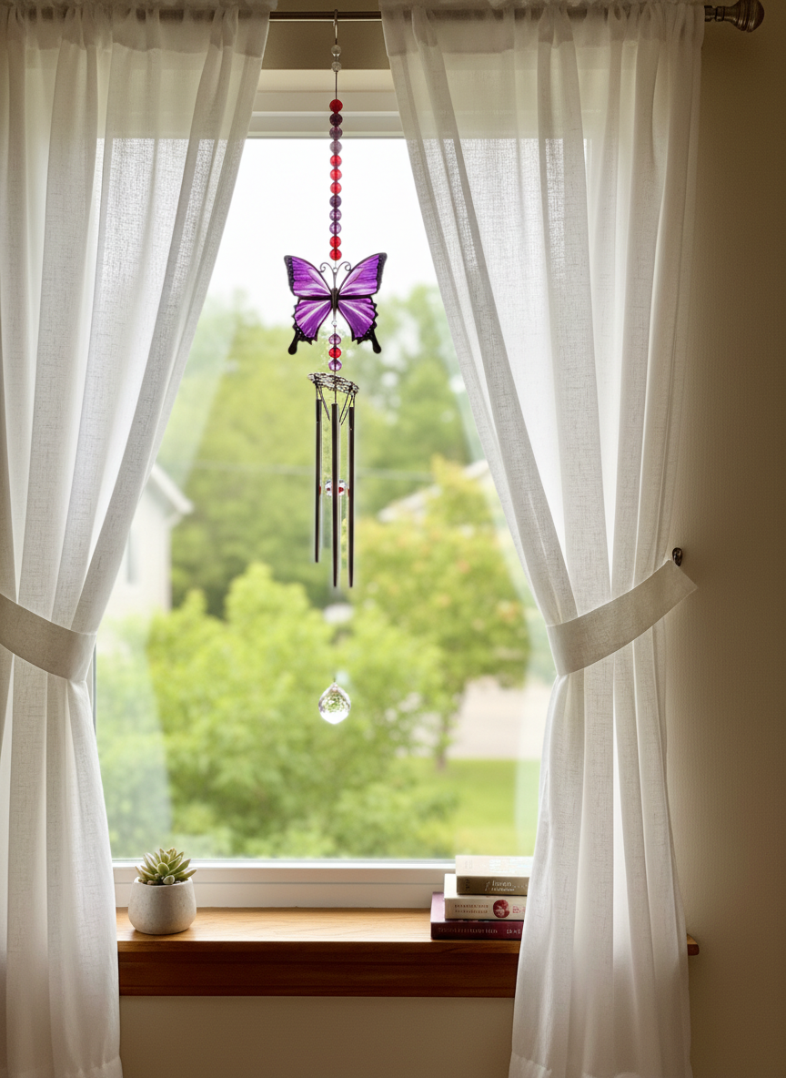 Epoxy & Metal Butterfly Wind Chimes