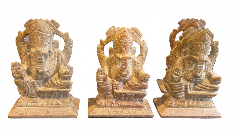 Hand Carved Soapstone Ganesh Statues