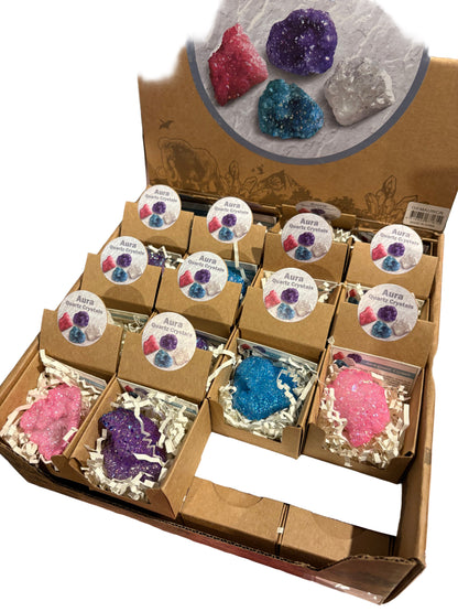 Aura Quartz Crystals - 4-5cm - 4 Colours - Piece Randomly Picked