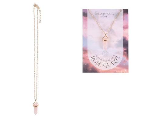 Natural Crystal Rose Quartz Necklace