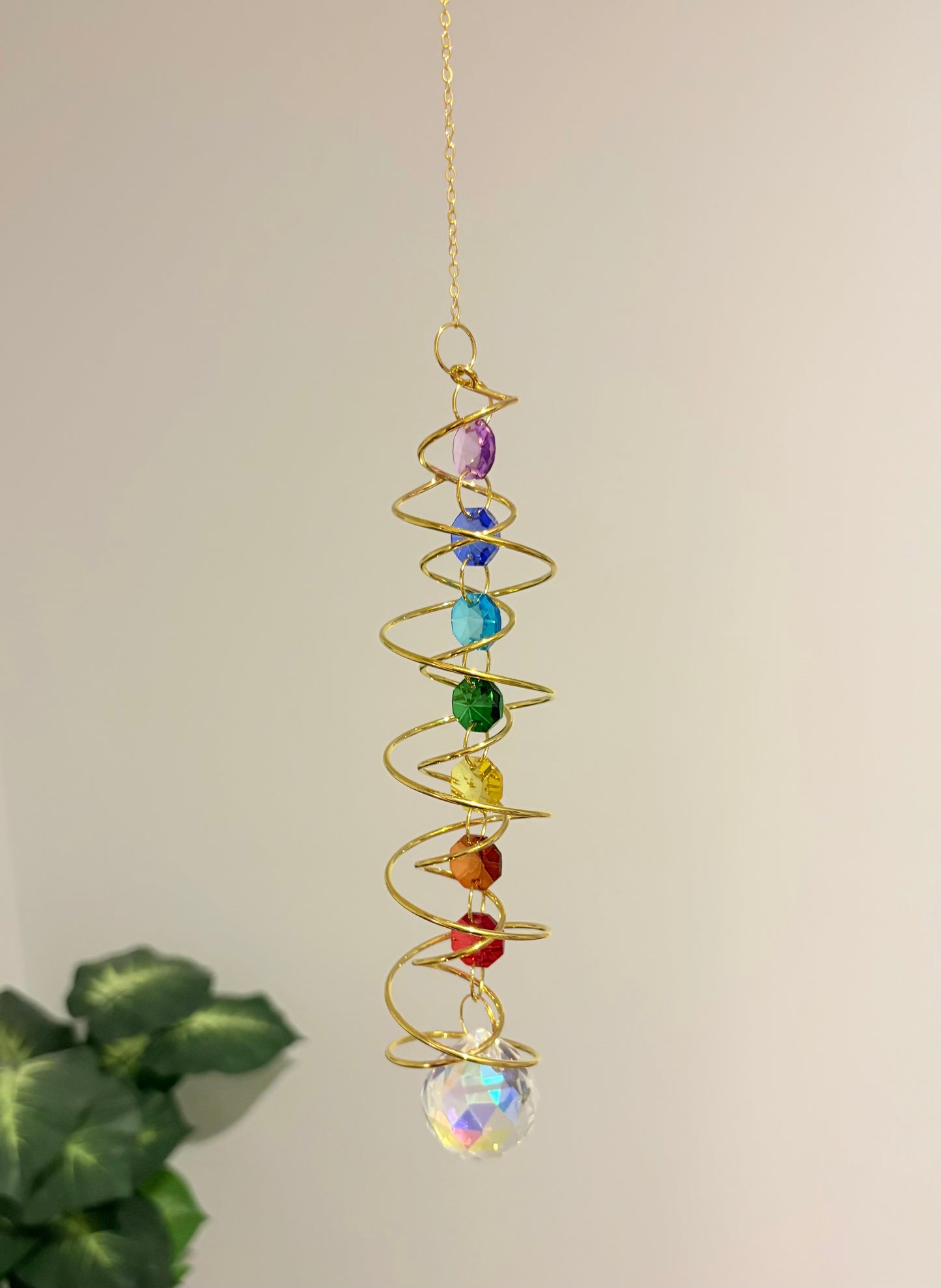 Double Spiral Chakra Crystal Suncatcher