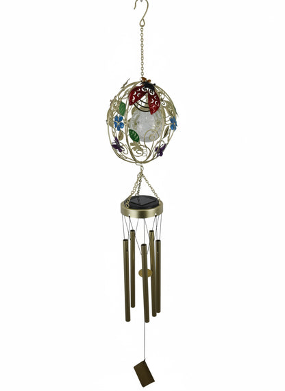 Ladybug Windchimes With Solar Light Ball