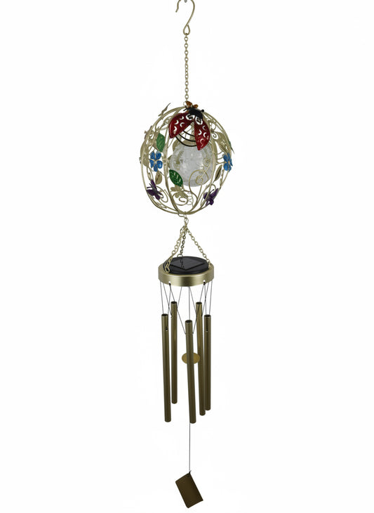 Ladybug Windchimes With Solar Light Ball