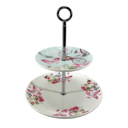 Butterfly Bike Design 2 Tier Cake Stand