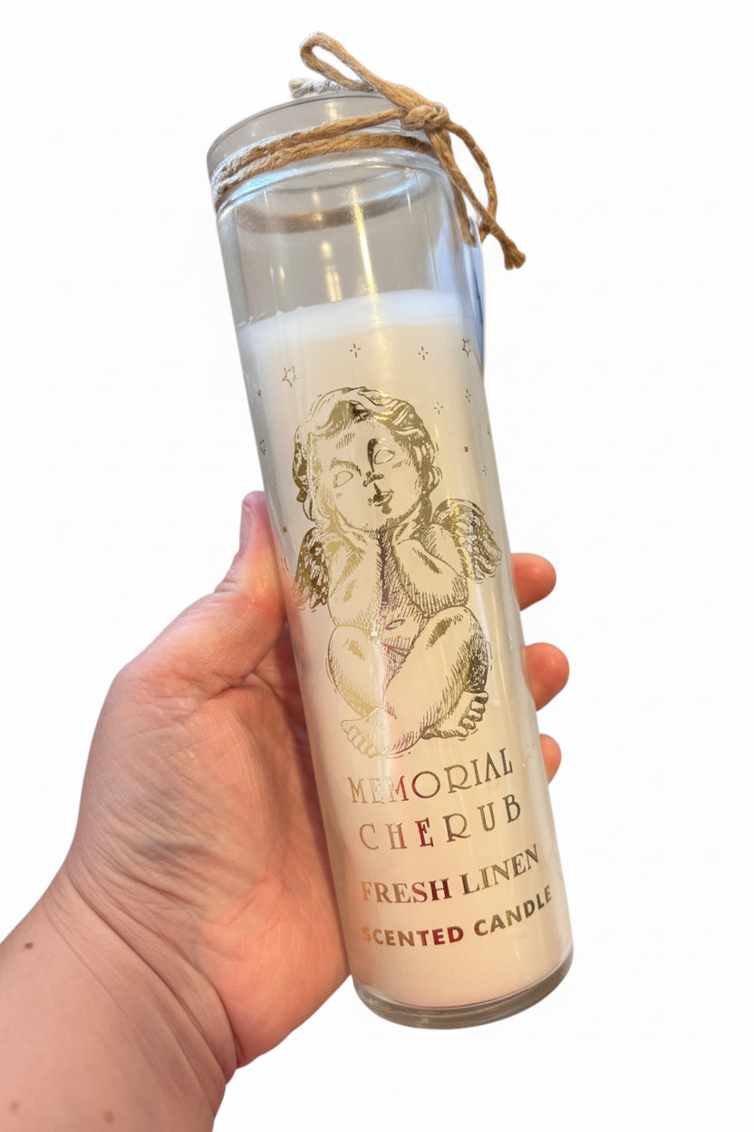21cm Cherub Memorial Pillar Candles