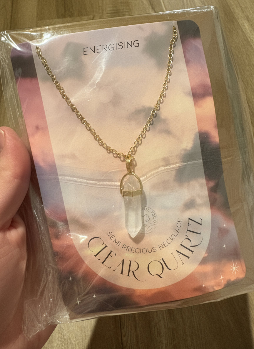Natural Crystal Clear Quartz Necklace