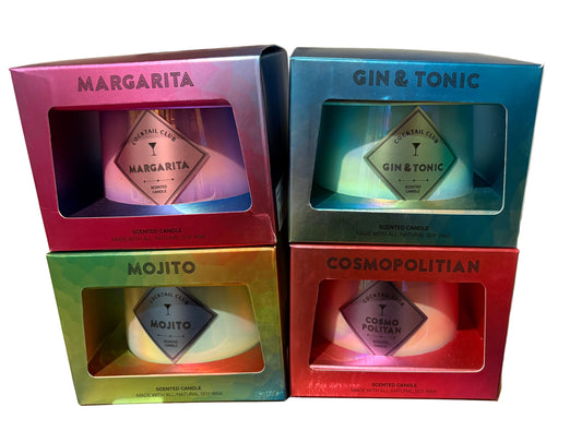 Cocktail Scented Natural Soy Wax Candles - 300g - 4 Assorted
