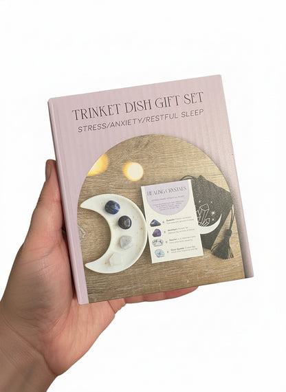 Trinket Dish Crystal Gift Set - Stress, Anxiety & Restful Sleep