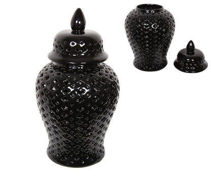 Black Moroccan Temple Jar - 41cm
