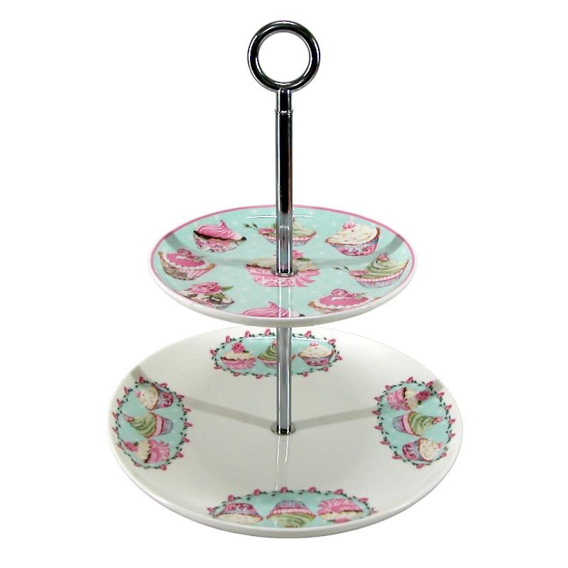 Cupcake Design 2 Tier Cake Stand
