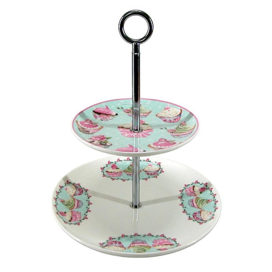 Cupcake Design 2 Tier Cake Stand