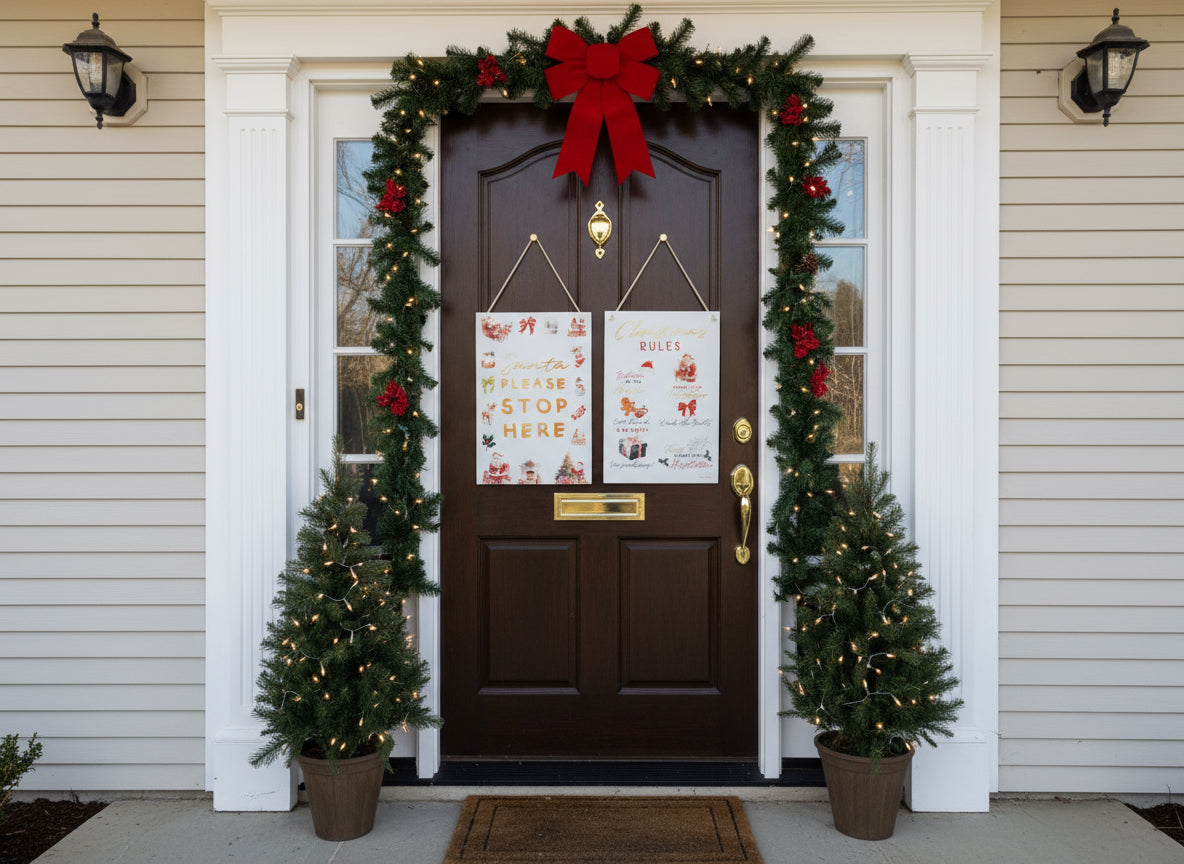 Hanging Christmas Tin Signs