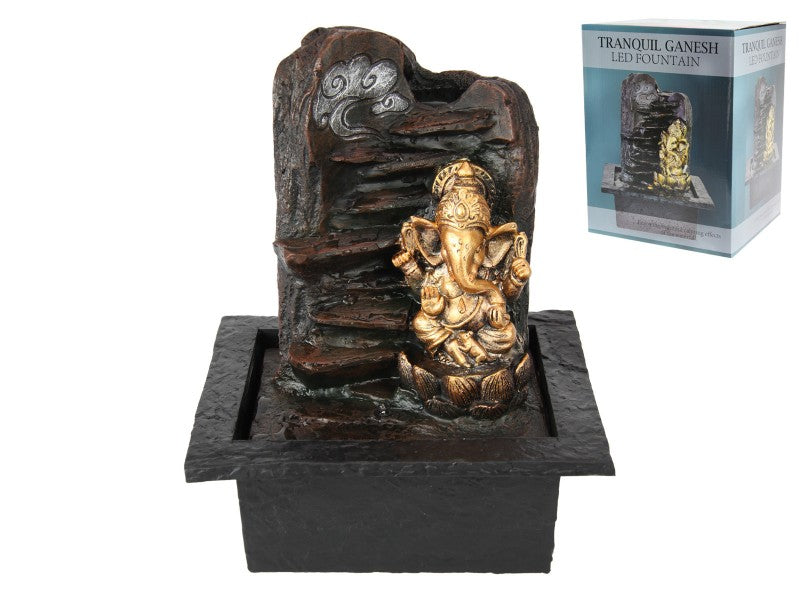 28cm Gold Ganesh LED Water Fountain
