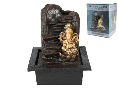 28cm Gold Ganesh LED Water Fountain