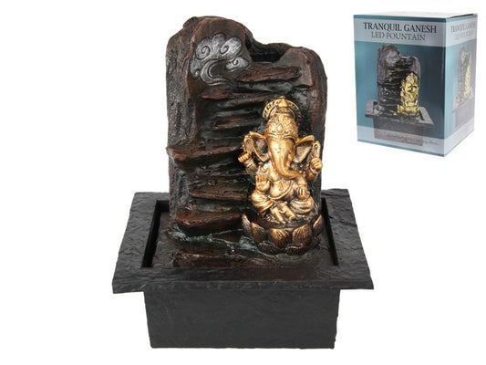 28cm Gold Ganesh LED Water Fountain