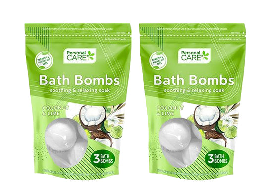 3pk Coconut & Lime Bath Bombs - Personal Care