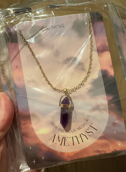 Natural Crystal Amethyst Necklace