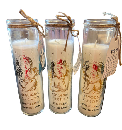 21cm Cherub Memorial Pillar Candles