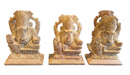 Hand Carved Soapstone Ganesh Statues