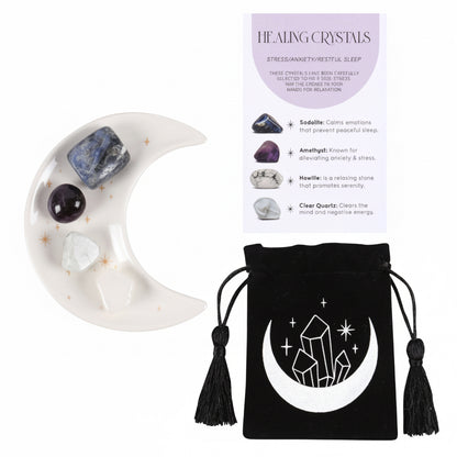 Trinket Dish Crystal Gift Set - Stress, Anxiety & Restful Sleep