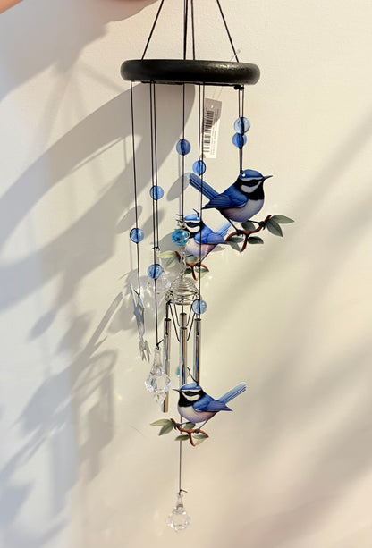 Wren Bird Spiral Wind Chimes