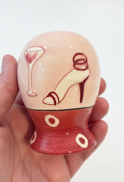 Ceramic Salt & Pepper Shakers With Matching Tray Holder