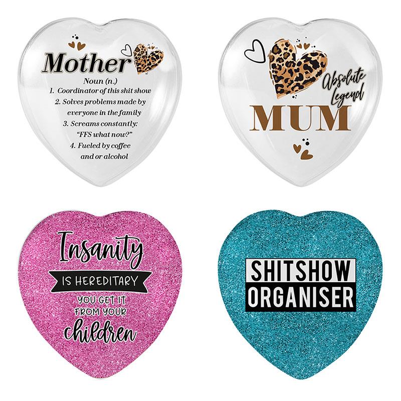 Heart Shaped Funny Mum Fridge Magnets