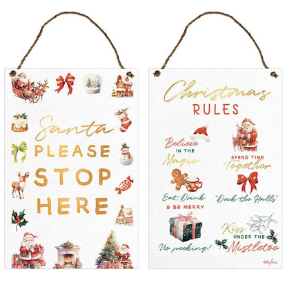 Hanging Christmas Tin Signs