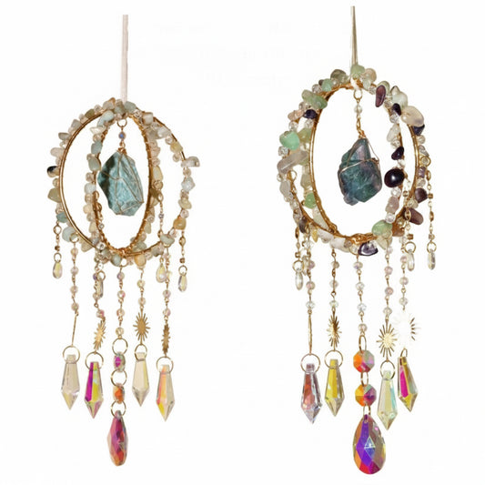 Fluorite & Amazonite Suncatchers